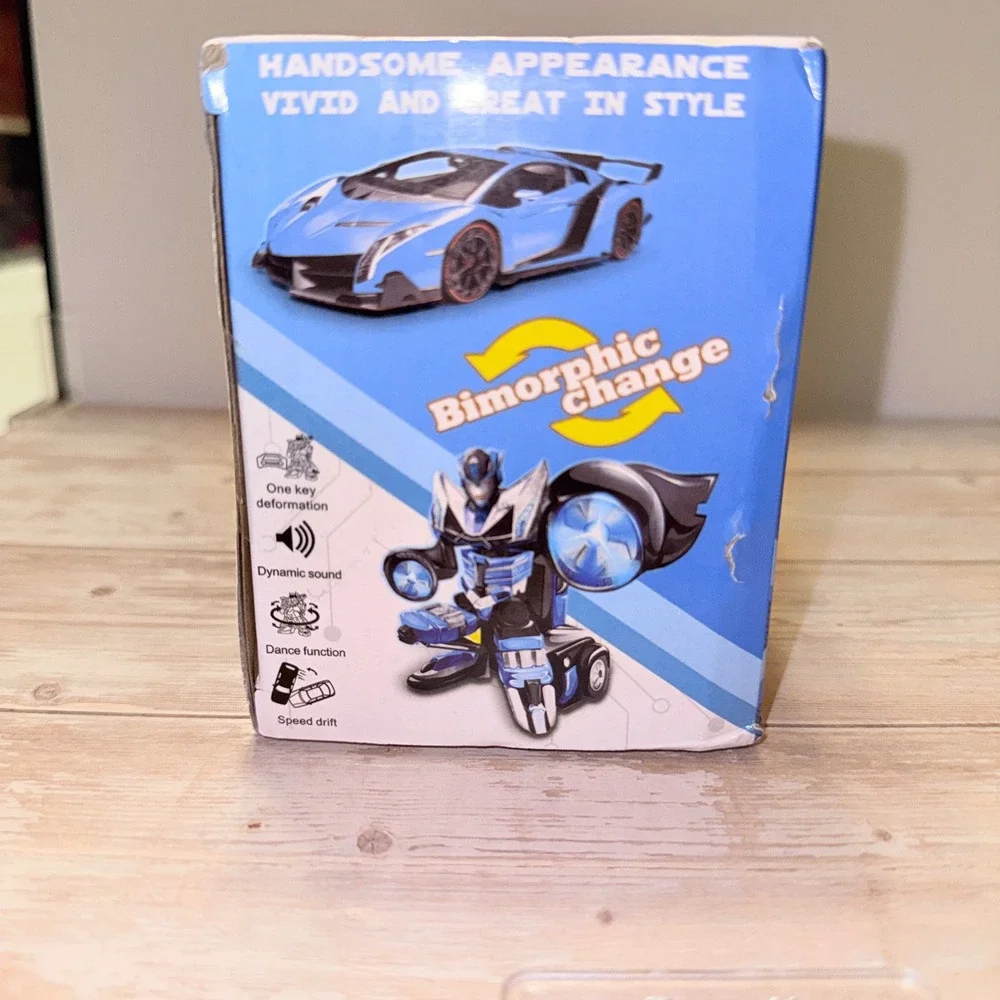 Deform Robot RC Car Kids 1:18 Blue NEW Transforming Sports Car NO.601